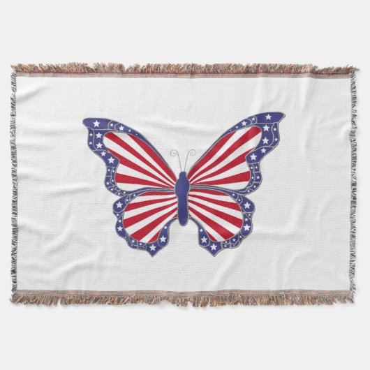 Patriotic Butterfly Throw Blanket Decke (Vorderseite)