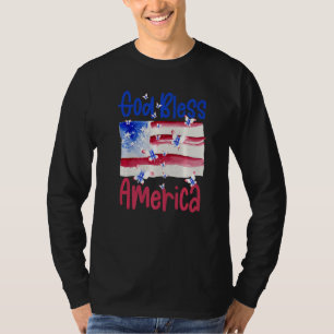 Patriotic Butterfly US-Flagge für Frauen Gott segn T-Shirt