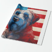 Patriotic Cairn Terrier American Flag Geschenkpapier (Ungerollt)