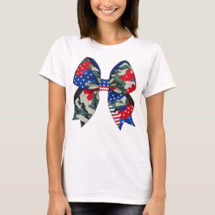 Patriotic Camouflage Bow Design - Sterne und Strei T-Shirt