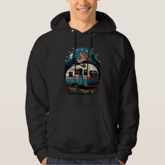 Patriotic Camping And Caravan Adventure USA 7 Hoodie