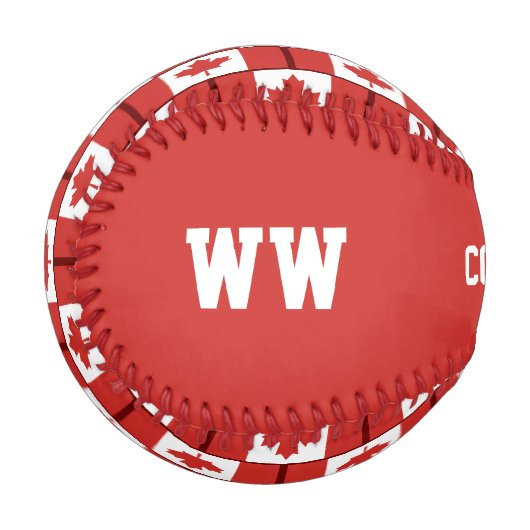 Patriotic CANADA Custom Scripting FLAG Baseball (Vorderseite Links)