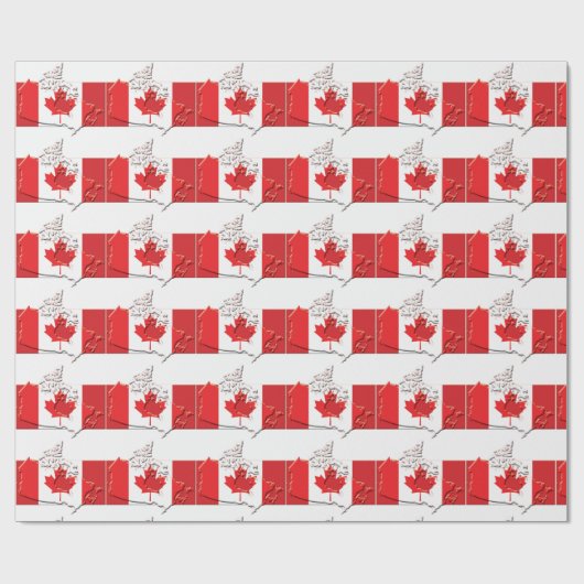 Patriotic CANADA FLAG Kanadischer Landkarte Ahornb Geschenkpapier (Flach)