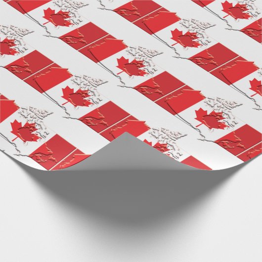 Patriotic CANADA FLAG Kanadischer Landkarte Ahornb Geschenkpapier (Ecke)