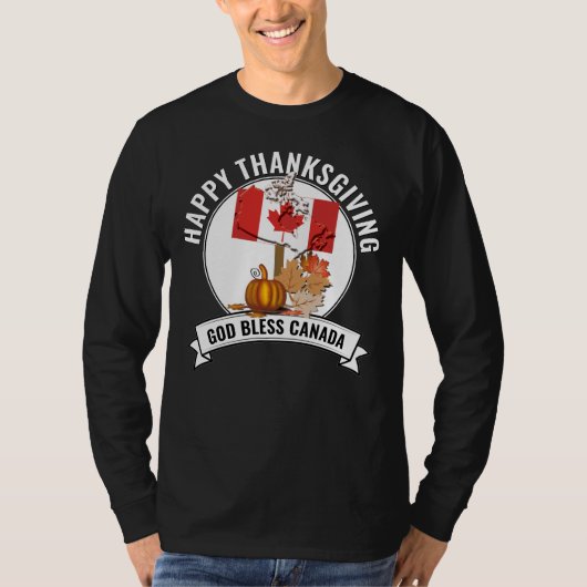 Patriotic CANADIAN ERNTEDANK God Bless Canada T-Shirt (Vorderseite)