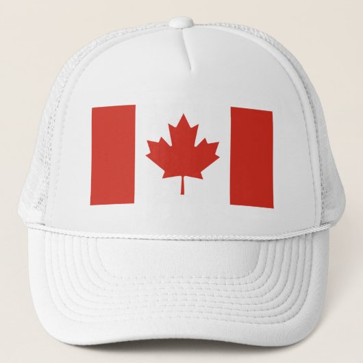 Patriotic Canadian Flag Trucker Hat Truckerkappe (Vorderseite)