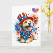 Patriotic Canine Card Karte (Gelbe Blume)