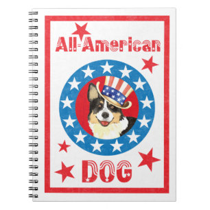 Patriotic Cardigan Welsh Corgi Notebook Notizblock