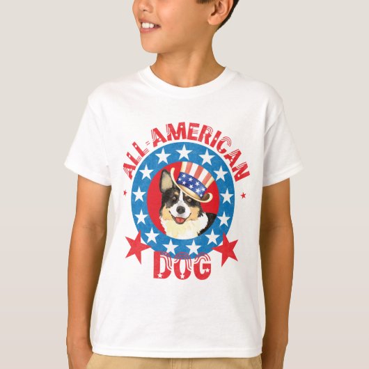 Patriotic Cardigan Welsh Corgi T - Shirt (Vorderseite)