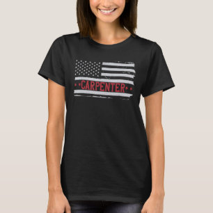 Patriotic Carpenter USA Flag Woodwork Cabinetmaker T-Shirt