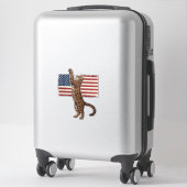 Patriotic Cat American Flag Vintage Vector Design_ Aufkleber (Koffer)