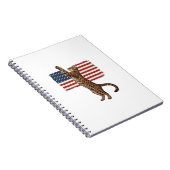 Patriotic Cat American Flag Vintage Vector Design_ Notizblock (Rechte Seite)