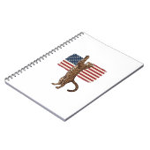 Patriotic Cat American Flag Vintage Vector Design_ Notizblock (Linke Seite)