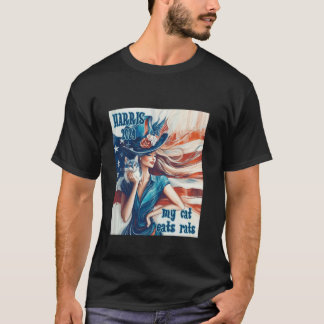 Patriotic Cat Lovers Harris Walz 2024 Wahl T S T-Shirt