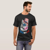 Patriotic Cat Meowica Bubblegum 4th of July Cat T-Shirt (Vorne ganz)
