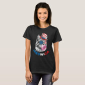 Patriotic Cat Meowica Bubblegum 4th of July Cat T-Shirt (Vorne ganz)