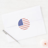 Patriotic Cat/USA Runder Aufkleber (Umschlag)