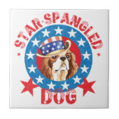 Patriotic Cavalier King Charles Spaniel Fliese (Vorderseite)