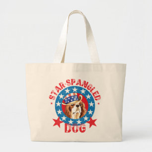 Patriotic Cavalier King Charles Spaniel Jumbo Stoffbeutel