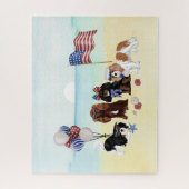 Patriotic Cavalier King Charles Spaniels Beach Puzzle (Vertikal)