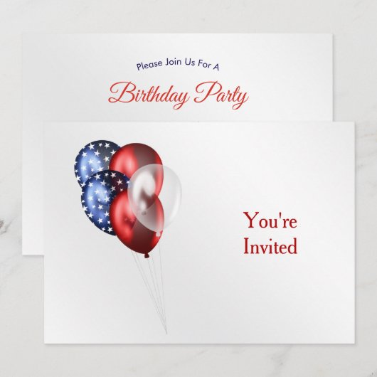 Patriotic Celebration Einladung (Vorne/Hinten)