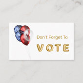 Patriotic Celebration Vote Visitenkarte (Vorderseite)
