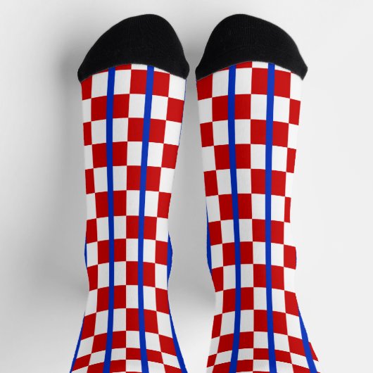 Patriotic Checker Stripe Crew Socks Socken (Oben)
