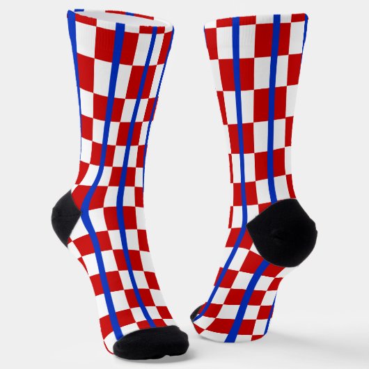 Patriotic Checker Stripe Crew Socks Socken (Gewinkelt)