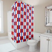 Patriotic Checker Stripe Shower Curtain Duschvorhang (Beispiel)