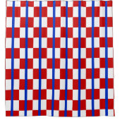 Patriotic Checker Stripe Shower Curtain Duschvorhang (Vorderseite)