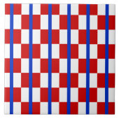 Patriotic Checkerboard Ceramic Tile Fliese (Vorderseite)