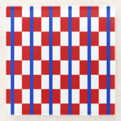 Patriotic Checkerboard Drink Coaster Glasuntersetzer (Vorderseite)