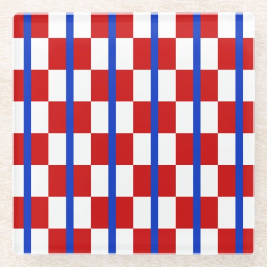 Patriotic Checkerboard Drink Coaster Glasuntersetzer (Vorderseite)