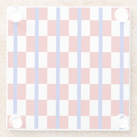 Patriotic Checkerboard Drink Coaster Glasuntersetzer (Rückseite)