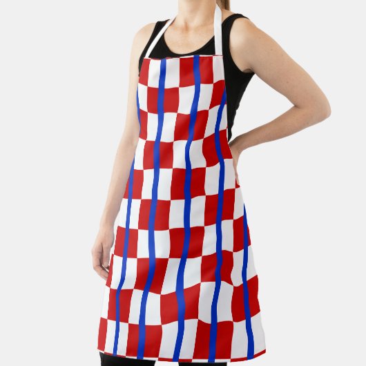 Patriotic Checkerboard Kitchen Apron Schürze (InSitu)