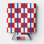 Patriotic Checkerboard Stripe Beverage Cooler Dosenkühler (Vorderseite)
