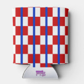 Patriotic Checkerboard Stripe Beverage Cooler Dosenkühler (Rückseite)