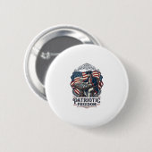 Patriotic Chess Player Vector Graphic Tee Button (Vorne & Hinten)