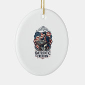 Patriotic Chess Player Vector Graphic Tee Keramik Ornament (Rechts)