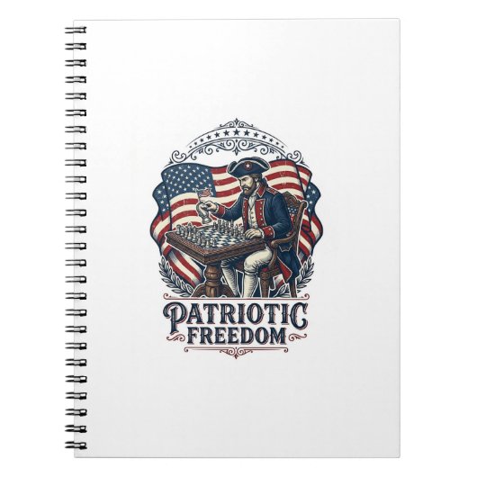 Patriotic Chess Player Vector Graphic Tee Notizblock (Vorderseite)