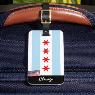 Patriotic Chicago Luggage Tags, USA, Chicago Flag Gepäckanhänger