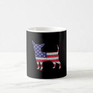 Patriotic Chihuahua American Flag Stickerei Kaffeetasse