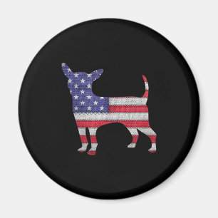 Patriotic Chihuahua American Flag Stickerei Magnet