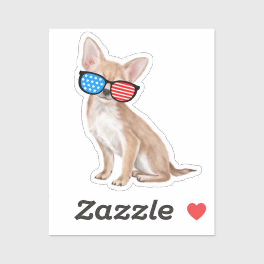 Patriotic Chihuahua Aufkleber (Blatt)