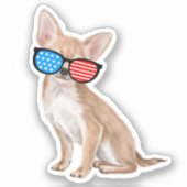 Patriotic Chihuahua Aufkleber (Vorderseite)
