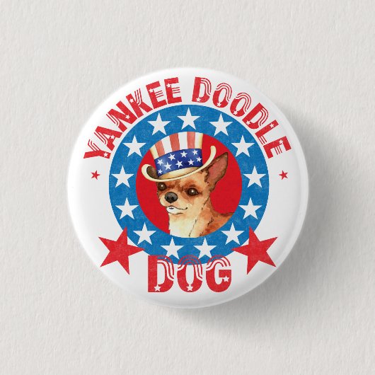 Patriotic Chihuahua Button (Vorderseite)