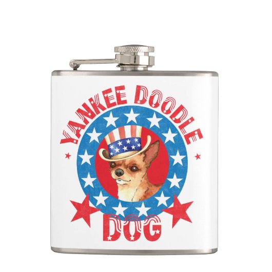 Patriotic Chihuahua Flachmann (Vorderseite)
