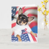 Patriotic Chihuahua Grußkarte Karte (Gelbe Blume)