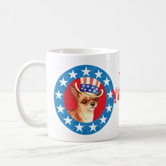 Patriotic Chihuahua Kaffeetasse (Links)