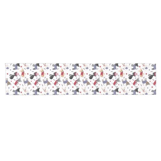 Patriotic Chihuahua Pattern Kurzer Tischläufer (Horizontal)